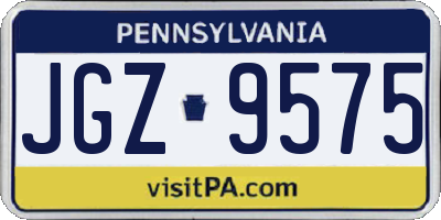 PA license plate JGZ9575