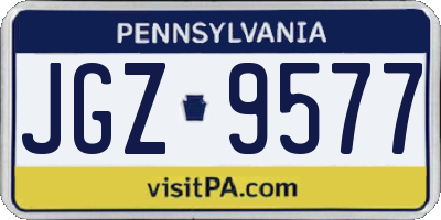 PA license plate JGZ9577