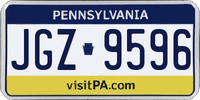 PA license plate JGZ9596