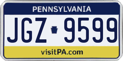 PA license plate JGZ9599