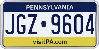 PA license plate JGZ9604