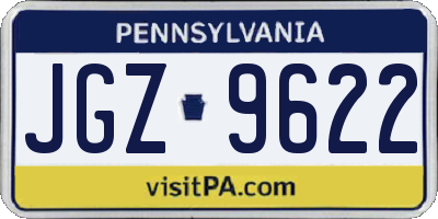 PA license plate JGZ9622