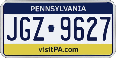PA license plate JGZ9627