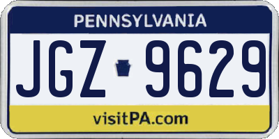 PA license plate JGZ9629