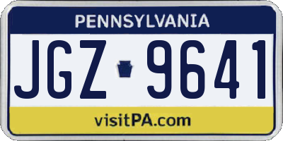 PA license plate JGZ9641