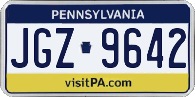 PA license plate JGZ9642