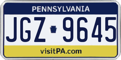 PA license plate JGZ9645
