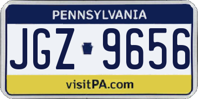 PA license plate JGZ9656