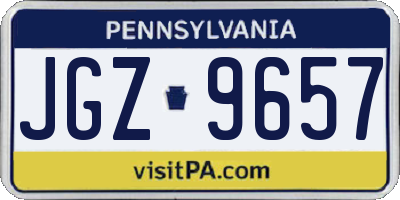 PA license plate JGZ9657