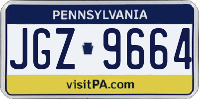 PA license plate JGZ9664