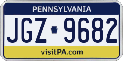 PA license plate JGZ9682