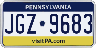 PA license plate JGZ9683