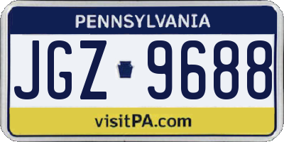 PA license plate JGZ9688