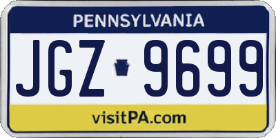 PA license plate JGZ9699