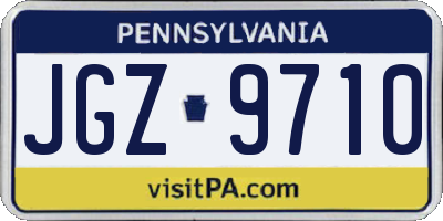 PA license plate JGZ9710