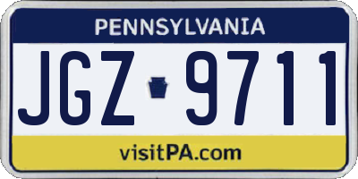 PA license plate JGZ9711