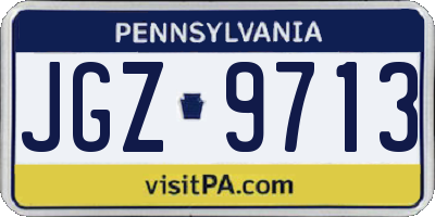 PA license plate JGZ9713