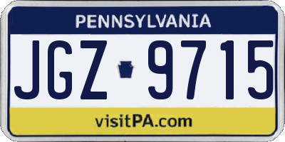PA license plate JGZ9715