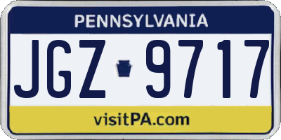 PA license plate JGZ9717