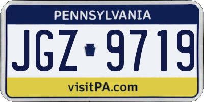 PA license plate JGZ9719