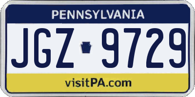 PA license plate JGZ9729