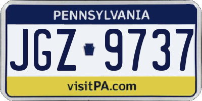 PA license plate JGZ9737
