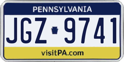PA license plate JGZ9741