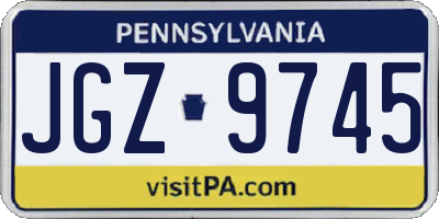 PA license plate JGZ9745
