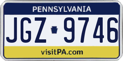 PA license plate JGZ9746