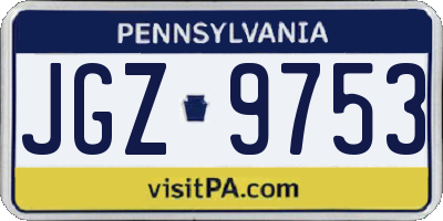 PA license plate JGZ9753
