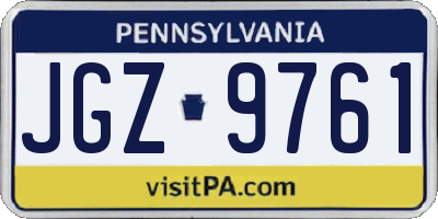 PA license plate JGZ9761