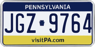 PA license plate JGZ9764