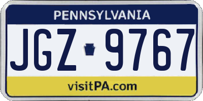 PA license plate JGZ9767