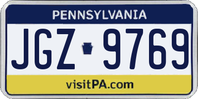 PA license plate JGZ9769