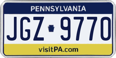 PA license plate JGZ9770