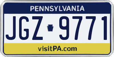 PA license plate JGZ9771