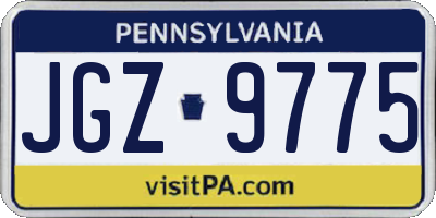 PA license plate JGZ9775