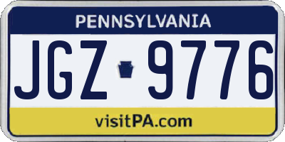 PA license plate JGZ9776