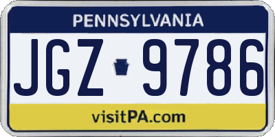 PA license plate JGZ9786