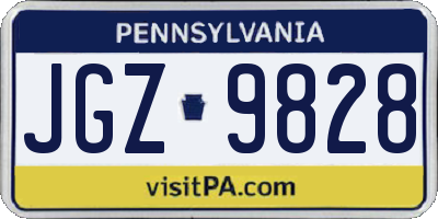 PA license plate JGZ9828