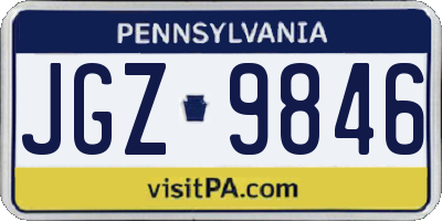 PA license plate JGZ9846