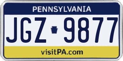 PA license plate JGZ9877