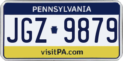 PA license plate JGZ9879