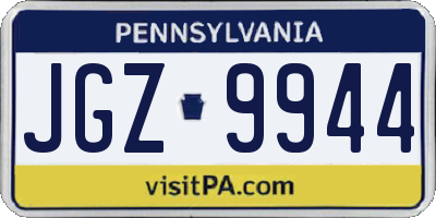 PA license plate JGZ9944