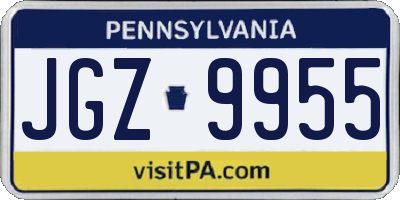 PA license plate JGZ9955