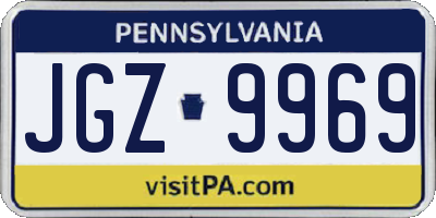 PA license plate JGZ9969