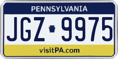 PA license plate JGZ9975