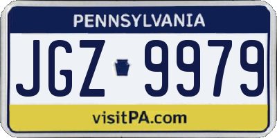 PA license plate JGZ9979