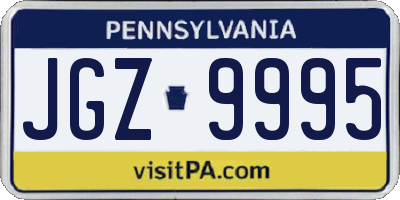 PA license plate JGZ9995