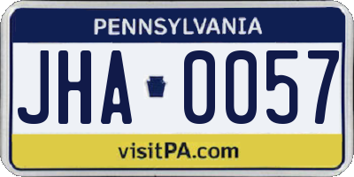 PA license plate JHA0057